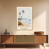 Koggala, Sri Lanka Watercolor Beach Print, Vacation Gift, Sri Lanka Wall Art, Framed Canvas Print, Framed Beach Painting