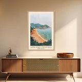 Lamma Power Station Beach, Hong Kong Watercolor Beach Print, Vacation Gift, Hong Kong Wall Art, Framed Canvas Print, Framed Beach Painting