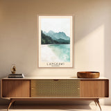 Langkawi, Malaysia Watercolor Beach Print, Vacation Gift, Malaysia Wall Art, Framed Canvas Print, Framed Beach Painting