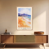 Lo So Shing Beach, Hong Kong Watercolor Beach Print, Vacation Gift, Hong Kong Wall Art, Framed Canvas Print, Framed Beach Painting