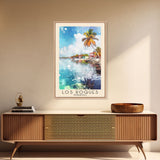 Los Roques, Venezuela Watercolor Beach Print, Vacation Gift, Venezuela Wall Art, Framed Canvas Print, Framed Beach Painting