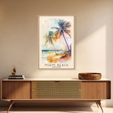 Miami Beach, Barbados Watercolor Beach Print, Vacation Gift, Barbados Wall Art, Beach Painting, Beach Decor, Beach Painting