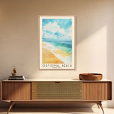 Ostional Beach, Costa Rica Watercolor Beach Print, Vacation Gift, Costa Rica Wall Art, Framed Canvas Print, Framed Beach Painting