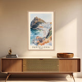 Pantelleria, Italy Watercolor Beach Print, Vacation Gift, Italy Wall Art, Framed Canvas Print, Framed Beach Painting