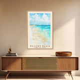 Pillory Beach, Turks and Caicos Watercolor Beach Print, Vacation Gift, Turks and Caicos Wall Art, Framed Canvas Print, Framed Beach Painting