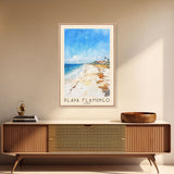 Playa Flamingo, Cuba Watercolor Beach Print, Vacation Gift, Cuba Wall Art, Beach Painting, Beach Decor, Beach Painting