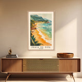 Praia de Pipa, Brazil Watercolor Beach Print, Vacation Gift, Brazil Wall Art, Framed Canvas Print, Framed Beach Painting