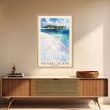 Rangali Island, Maldives Watercolor Beach Print, Vacation Gift, Maldives Wall Art, Framed Canvas Print, Framed Beach Painting