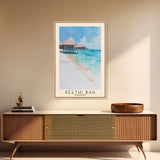 Reethi Rah, Maldives Watercolor Beach Print, Vacation Gift, Maldives Wall Art, Framed Canvas Print, Framed Beach Painting