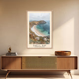 Shell Bay, United Kingdom Watercolor Beach Print, Vacation Gift, United Kingdom Wall Art, Framed Canvas Print, Framed Beach Painting