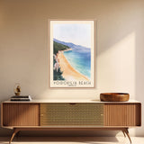 Voidokilia Beach, Greece Watercolor Beach Print, Vacation Gift, Greece Wall Art, Framed Canvas Print, Framed Beach Painting