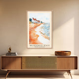 Walberswick Beach, United Kingdom Watercolor Beach Print, Vacation Gift, United Kingdom Wall Art, Framed Canvas Print, Framed Beach Painting