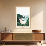 Zamami Beach, Japan Watercolor Beach Print, Vacation Gift, Japan Wall Art, Framed Canvas Print, Framed Beach Painting