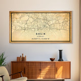 Vintage Berlin Germany map print poster or framed canvas, Berlin map print poster canvas, Berlin city map print poster canvas, Travel Art