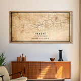 Prague Czech Republic map print poster or framed canvas, Prague map print poster canvas, city map print poster canvas, Vintage Travel Art