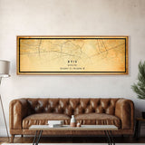 Old Panoramic Kyiv Ukraine City Map Wall Art Canvas Print, Vintage Style Kyiv Map, Framed Wall Art, Cool Kyiv Ukraine Wall Art, Office Art