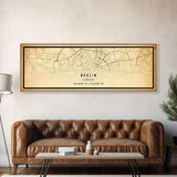 Panoramic Vintage Berlin Germany map print poster or framed canvas, map print poster canvas, Berlin city map print poster canvas, Travel Art