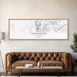 Panoramic Chattanooga City Map, Tennessee Art, Map Print, Minimalist Wall Art, Canvas Art, Housewarming Gift, Street Map Art, Closing Gift