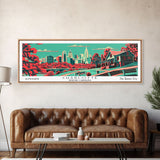 Charlotte North Carolina Panoramic Travel Poster Canvas Print