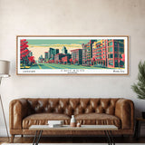 Chicago Illinois Panoramic Travel Poster Canvas Print