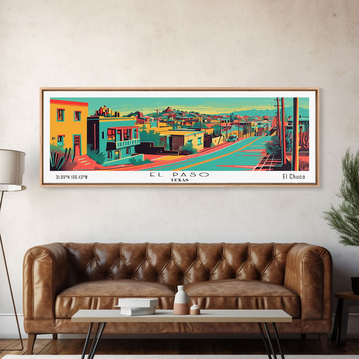 El Paso Texas Panoramic Travel Poster Canvas Print