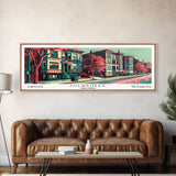 Milwaukee Wisconsin Panoramic Travel Poster Framed Canvas Print, Mid Century Modern Art, Pop Art Style, Wall Art, Living Room Decor, Home Decor