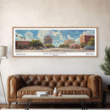 Beaumont Texas Panoramic Painting, Watercolor Framed Canvas Print, Scenic City Art, Travel Poster, Wall Hanging, Living Room Art, Gift Idea