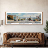 Richmond California Panoramic Print, Trendy Framed Canvas Print, Travel Poster Art, Home Decor, Wall Art, Gift Idea