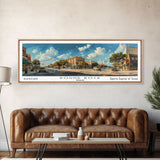 Round Rock Texas Panoramic Print, Elegant Framed Canvas Print, Travel Poster Art, Living Room Decor, Home Wall Art