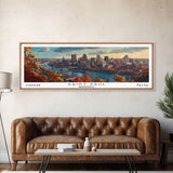 Saint Paul Minnesota Panoramic Print, Modern Framed Canvas Print, Travel Poster Art, Living Room Decor, Home Wall Art