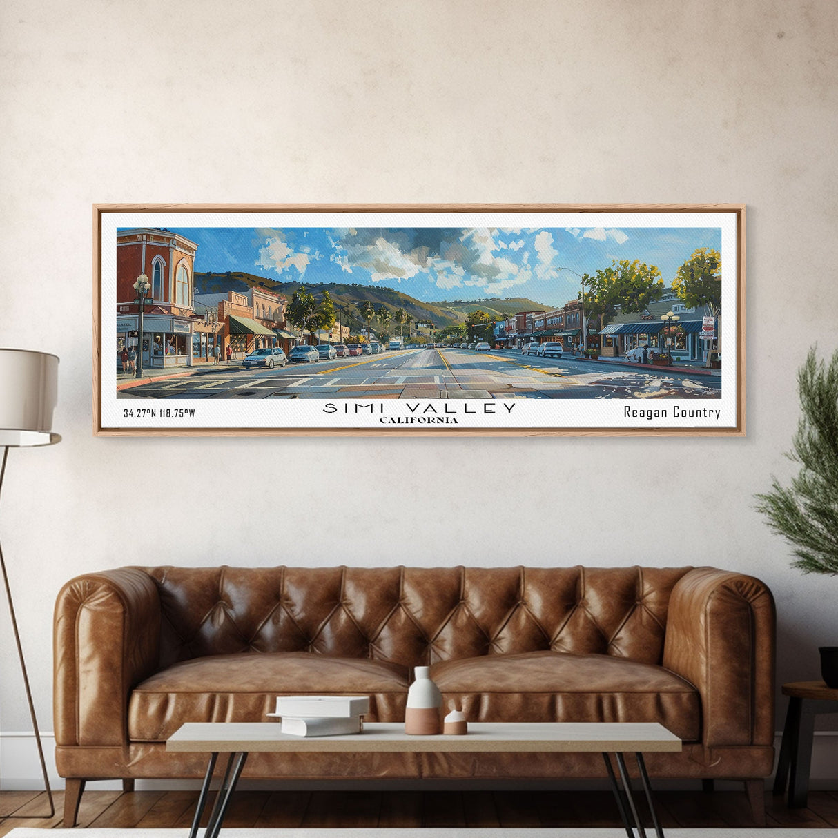 Simi Valley California Travel Poster, Framed Canvas Print, Wall Art, Home Decor, Travel Print, Office Art, Living Room Art, Gift Idea