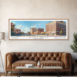 Sioux Falls South Carolina Travel Poster, Framed Canvas Print, Office Art, Wall Hanging, Travel Gift, Living Room Art, Vintage Style