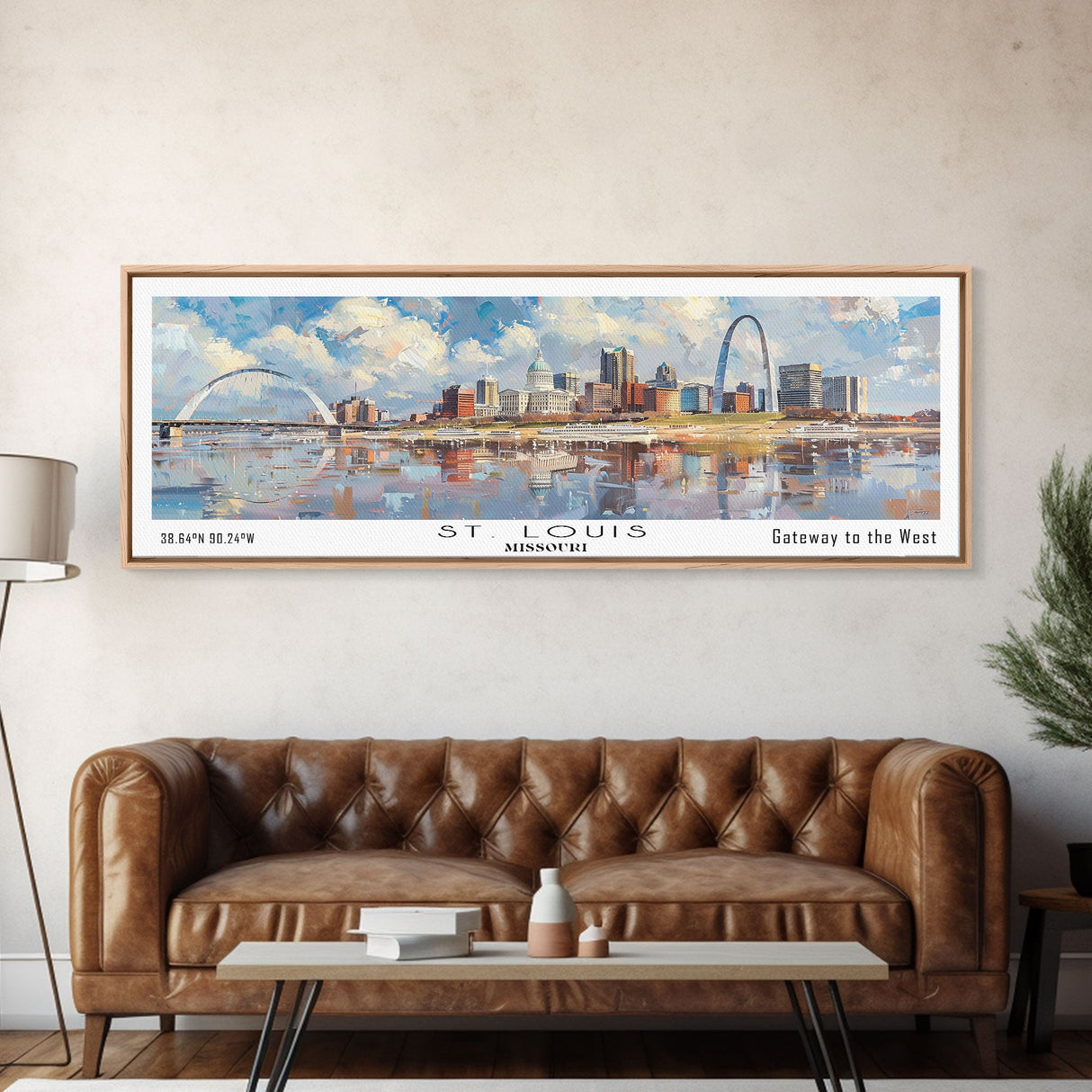 St. Louis Missouri Travel Poster, Framed Canvas Print, Wall Art, Home Decor, Travel Gift, Living Room Art, Retro Style Art, Office Decor