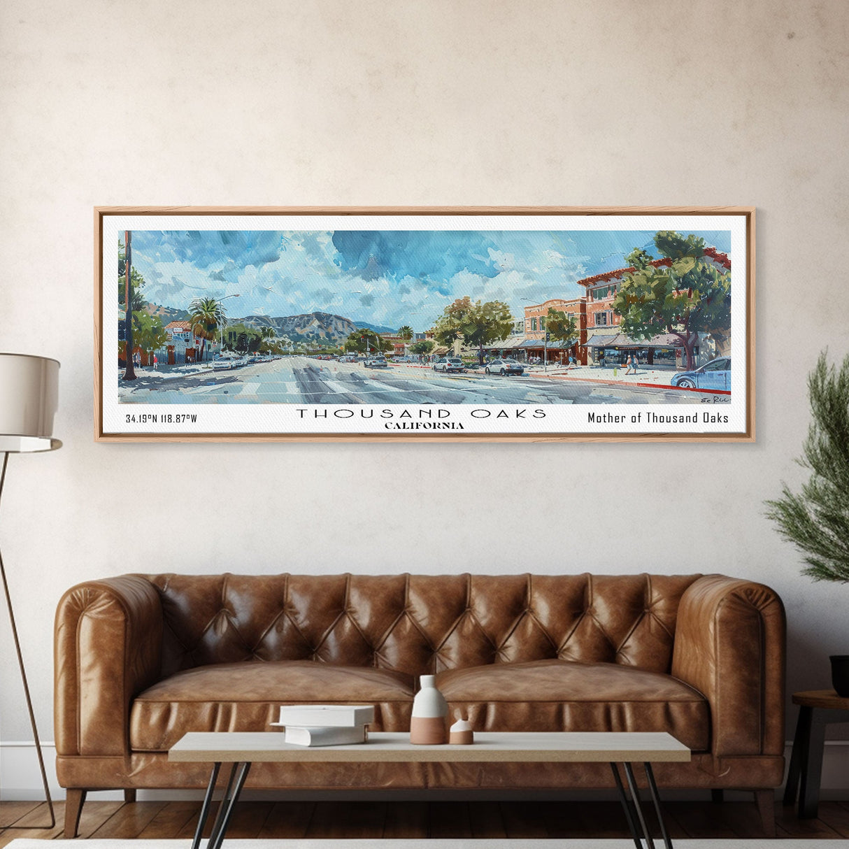 Thousand Oaks California Travel Poster, Framed Canvas Print, Wall Art, Home Decor, Travel Print, Office Decor, Living Room Art, Gift Idea