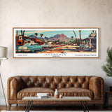 Glendale Arizona Panoramic Wall Art, Mid Century Modern Framed Canvas Print, Retro Pop Art Travel Poster, Home Decor, Office Wall Art, Gift Idea