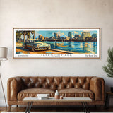 Jacksonville Florida Panoramic Wall Art, Mid Century Modern Framed Canvas Print, Retro Pop Art Travel Poster, Living Room Art, Office Decor, Wall Hanging