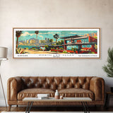 North Las Vegas Nevada Panoramic Wall Art, Mid Century Modern Framed Canvas Print, Retro Pop Art Travel Poster, Home Decor, Office Art, Gift Idea, Living Room Wall Hanging