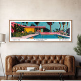 Anaheim California Panoramic Painting, Mid Century Modern Framed Canvas Print, Retro Pop Art Travel Poster, Office Wall Art, City Print