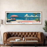 Cape Coral Florida Panoramic Painting, Mid Century Modern Framed Canvas Print, Retro Pop Art Travel Poster, Home Decor, City Print