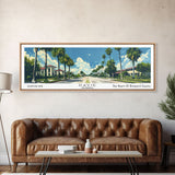 Davie Florida Panoramic Painting, Mid Century Modern Framed Canvas Print, Retro Pop Art Travel Poster, City Wall Art, Home Decor