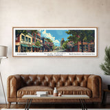 High Point North Carolina Panoramic Painting, Mid Century Modern Framed Canvas Print, Retro Pop Art Travel Poster, Living Room Wall Art