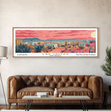 Las Cruces New Mexico Panoramic Wall Art, Mid Century Modern Framed Canvas Print, Retro Pop Art Travel Poster, Home Wall Art