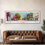 Lees Summit Missouri Panoramic Wall Art, Mid Century Modern Framed Canvas Print, Retro Pop Art Travel Poster, Office Wall Art