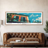 New Orleans Louisiana Panoramic Painting, Mid Century Modern Framed Canvas Print, Retro Pop Art Travel Poster, Office Decor