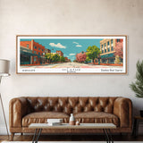 Olathe Kansas Panoramic Wall Art, Mid Century Modern Framed Canvas Print, Retro Pop Art Travel Poster, City Art, Office Wall Decor, Living Room Art