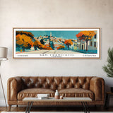 San Francisco California Panoramic Wall Art, Mid Century Modern Framed Canvas Print, Retro Pop Art Travel Poster, City Art, Office Wall Decor, Living Room Art