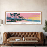 Santa Ana California Panoramic Painting, Mid Century Modern Framed Canvas Print, Retro Pop Art Travel Poster, City Art, Office Wall Decor, Living Room Art