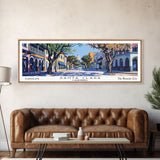 Santa Clara California Panoramic Wall Art, Mid Century Modern Framed Canvas Print, Retro Pop Art Travel Poster, City Art, Office Wall Decor, Living Room Art