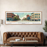 Springfield Illinois Panoramic Art, Mid Century Modern Framed Canvas Print, Retro Pop Art Travel Poster, Office Wall Art, Home Decoration