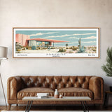 Surprise Arizona Panoramic Wall Art, Mid Century Modern Framed Canvas Print, Retro Pop Art Travel Poster, Office Wall Decor and Gift Idea